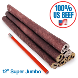 12 Inch SUPER JUMBO Beef Collagen Sticks/month (FREE Shipping)