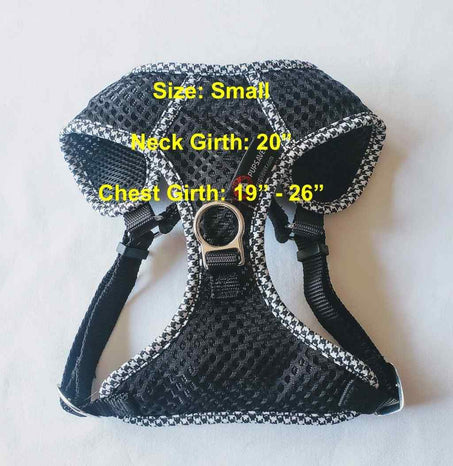 Black and White Houndstooth Harness Small