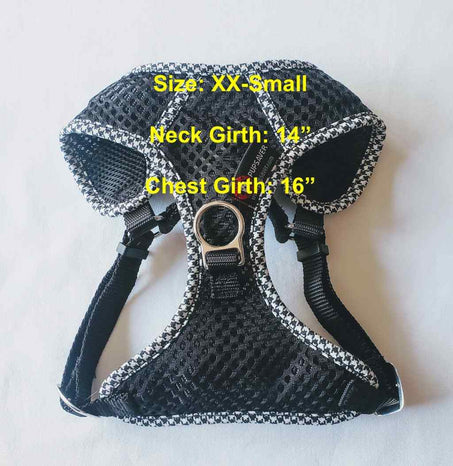 Black and White Houndstooth Harness XX-Small