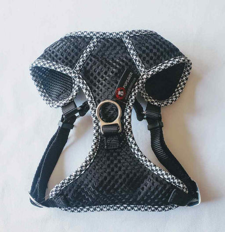Black and White Houndstooth Harness