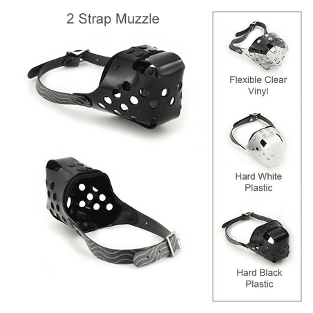 Jafco Dog Muzzle 2 Strap Clear White and Black color