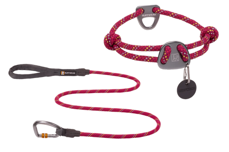Knot-A-Collar and Leash Hibiscus Pink