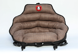 PupSaver Crash-Tested Car Safety Seat for Dogs Toffee Plaid Microsuede