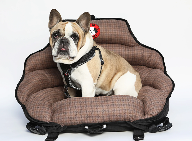 PupSaver Crash Tested Car Safety Seat for Dogs Toffee Plaid Microsuede