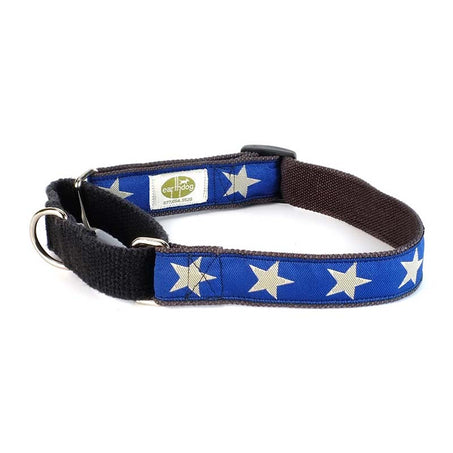 EarthDog Martingale Hemp Dog Collar in blue