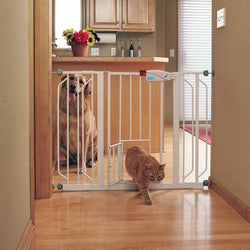Extra Wide Pet Gate with Bonus Small Pet Door