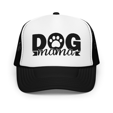 Dog Mama Hat front Black and White